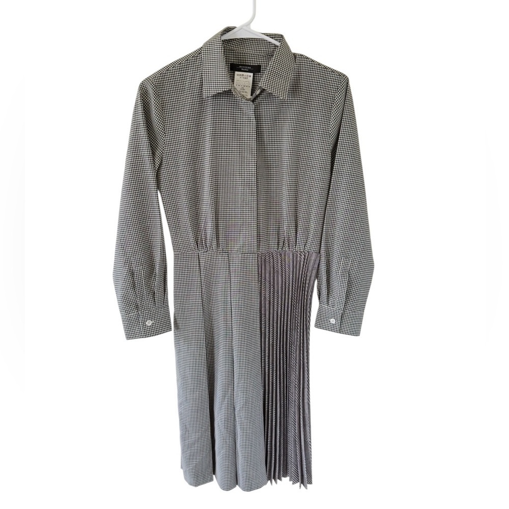 Weekend Max Mara Checkered Pattern Wool Pleated D… - image 8